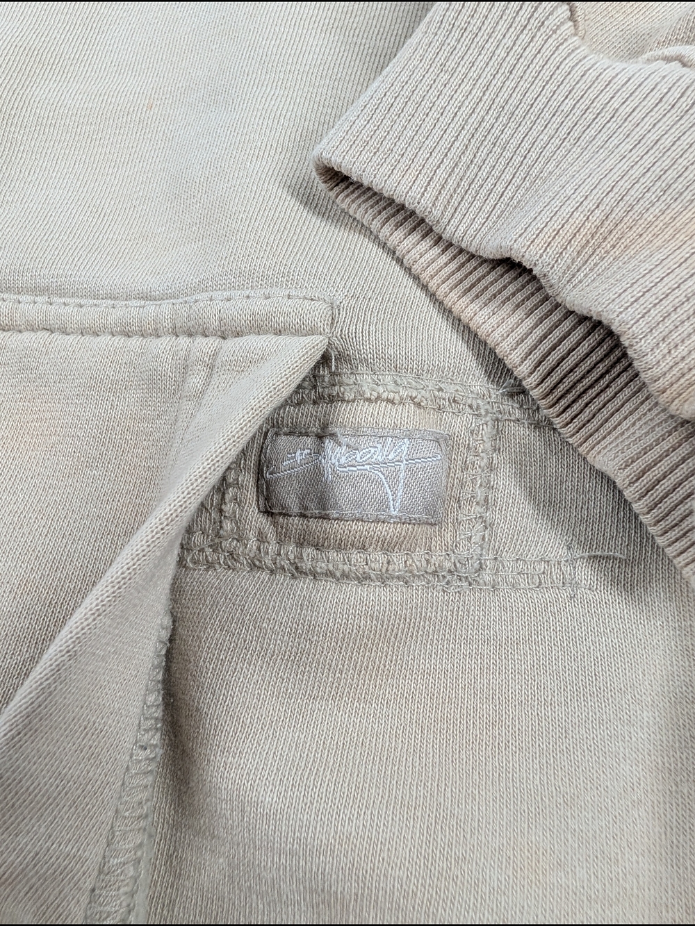 Vintage Billabong Embroidered Logo Hoodie Beige Tan Sweatshirt Men's XXL - Picture 5 of 9